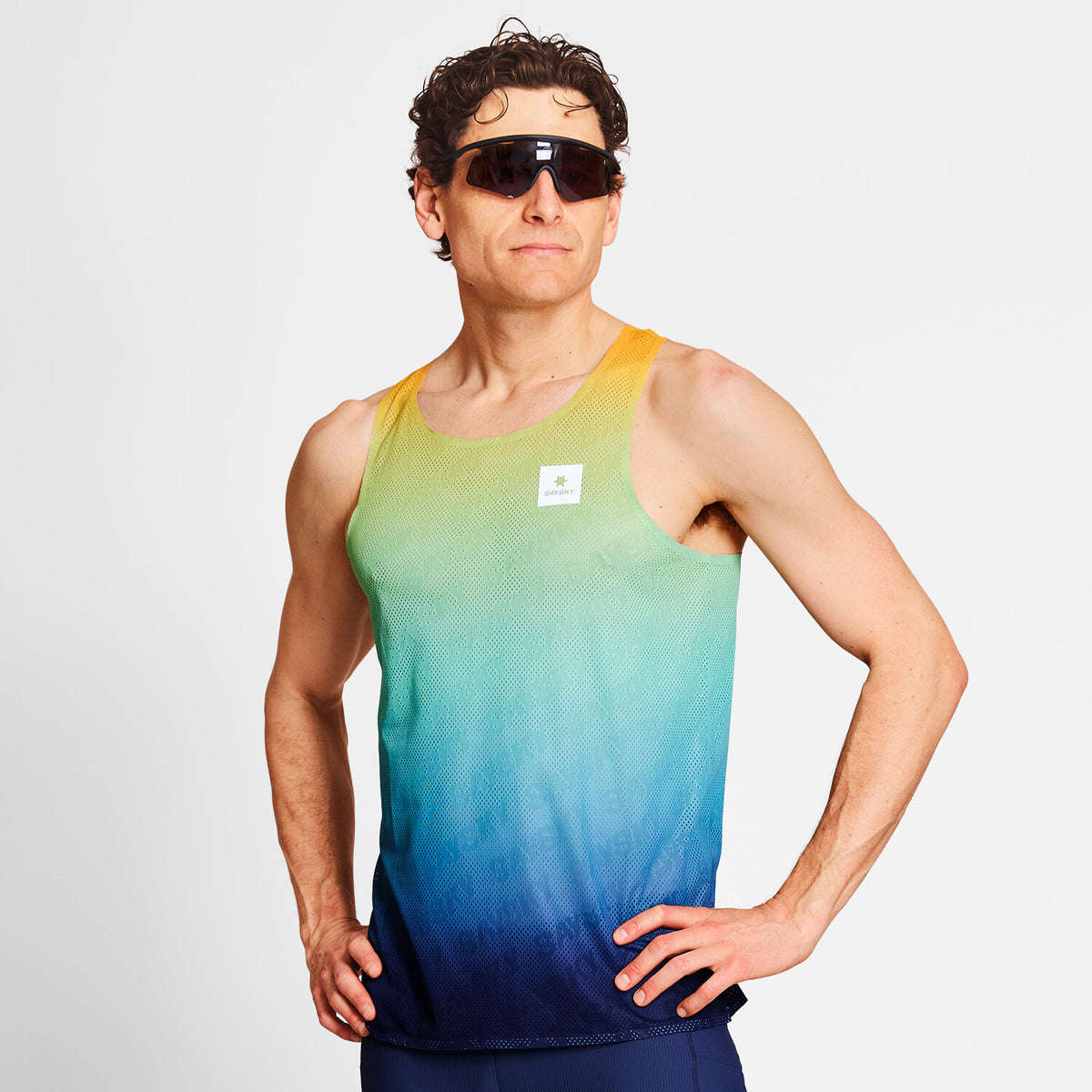 Saysky Drip Dye Flow Air Singlet Blue/Yellow/Green Drip Dye 1032 NMRSI63C1032