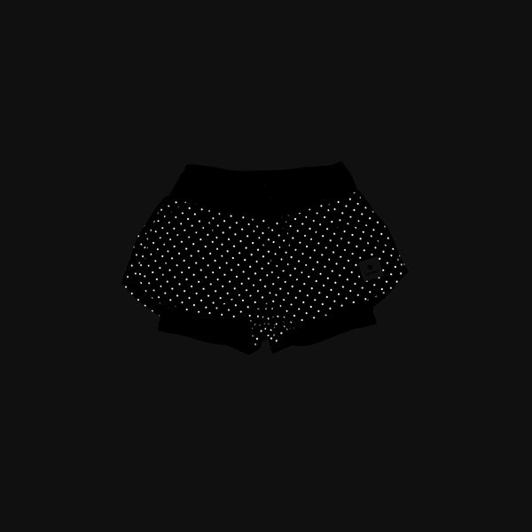 Saysky Reflective Polka 2 In 1 Pace Shorts 3" Black Reflective Polka 1018 MWRSH01C1018