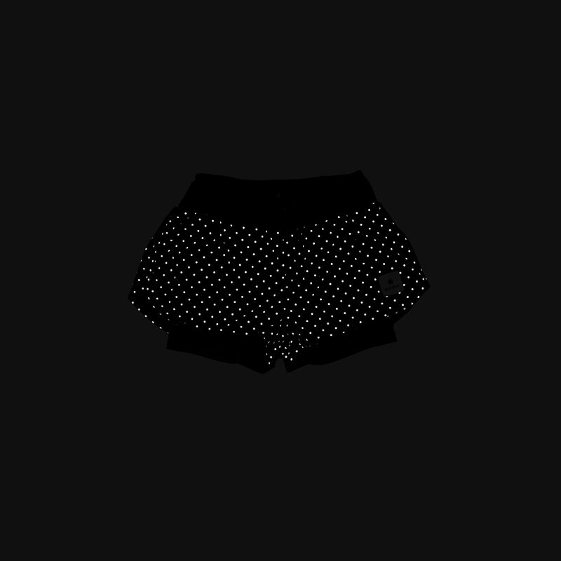 Saysky Reflective Polka 2 In 1 Pace Shorts 3" Black Reflective Polka 1018 MWRSH01C1018