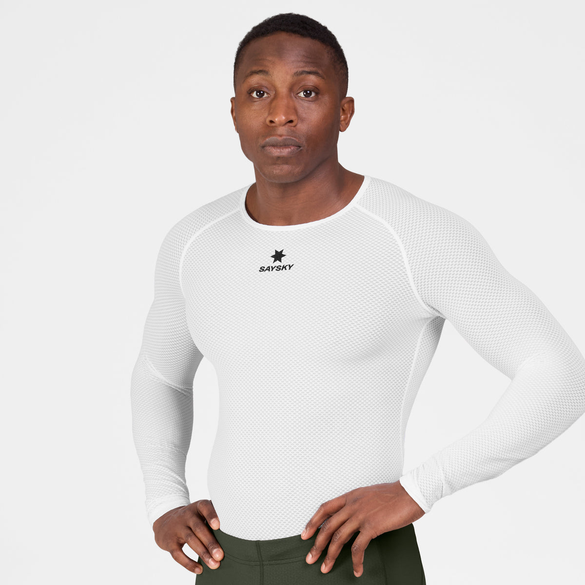 Saysky Mesh Base Layer Long Sleeve White 101 SM20005