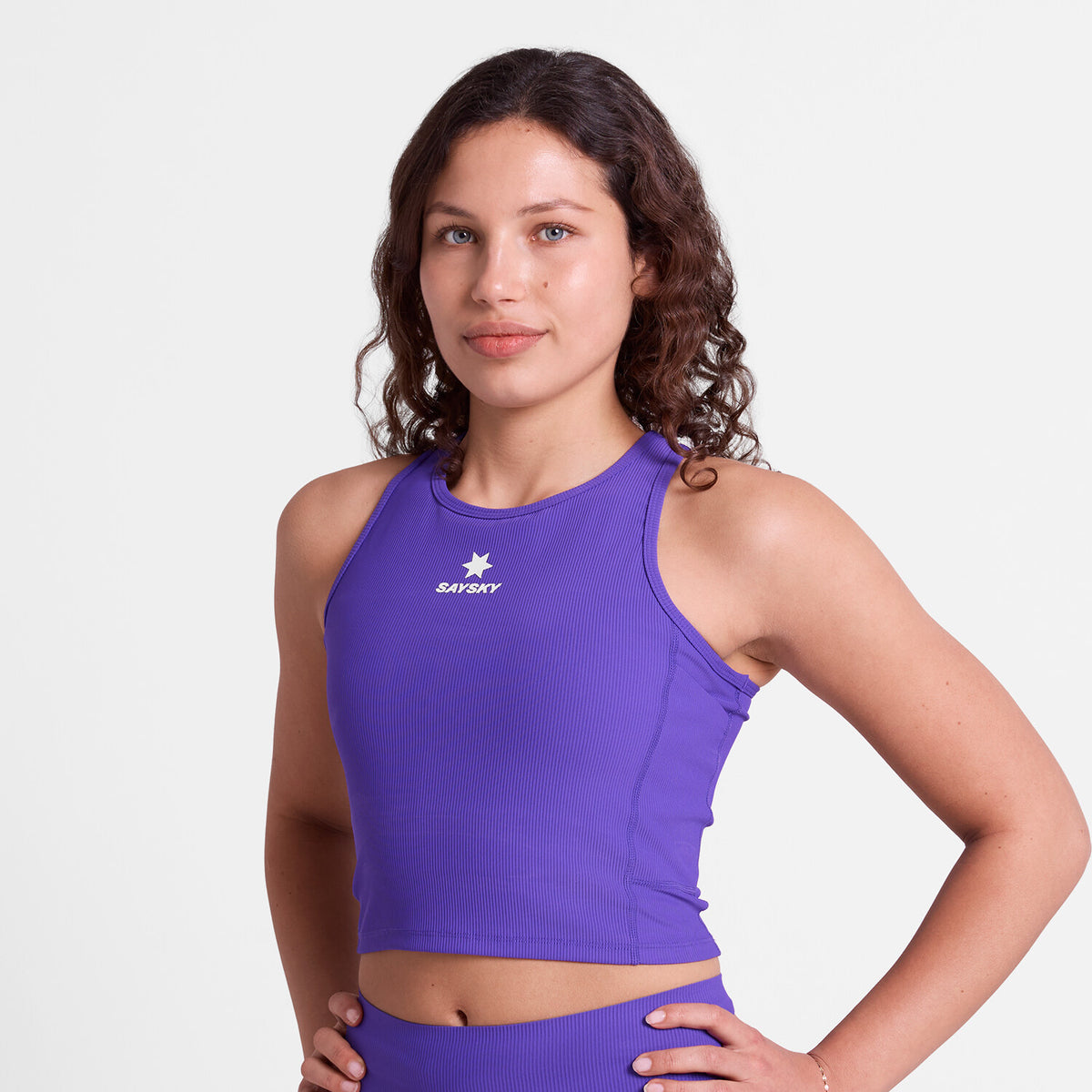 Saysky Combat Rib Crop Top Purple 715 SW30005