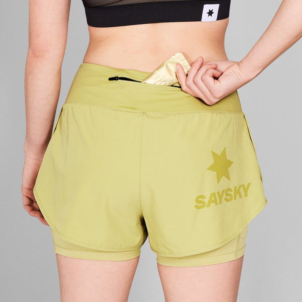 SAYSKY 2 in 1 Pace Shorts 3'' SHORTS 312 - GREEN