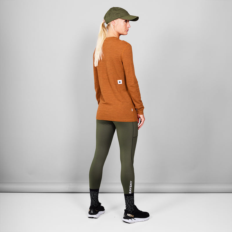 SAYSKY Merino 195 Blaze Long Sleeve LONG SLEEVES 4005 - ORANGE MELANGE