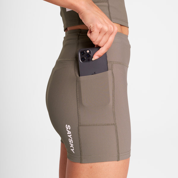 SAYSKY Combat+ Rib Short Tights 4'' TIGHTS 714 - TAUPE