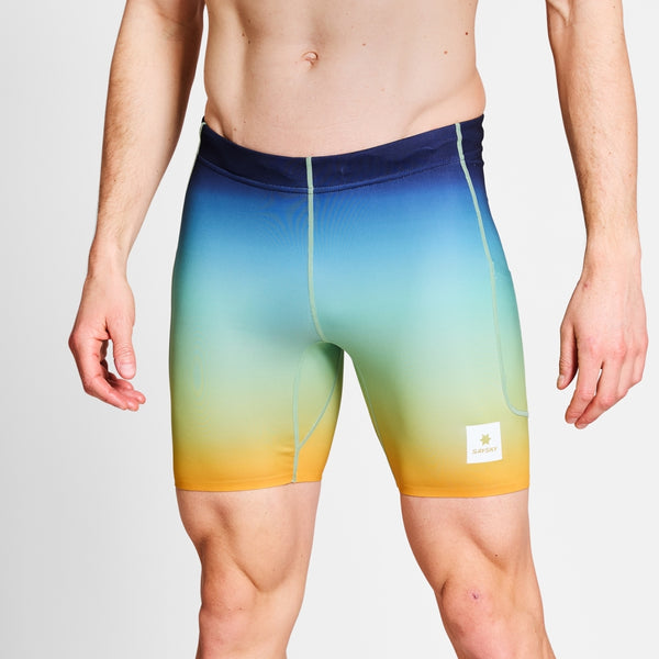 SAYSKY Drip Dye Combat+ Short Tights 7" TIGHTS 1032 - BLUE AOP