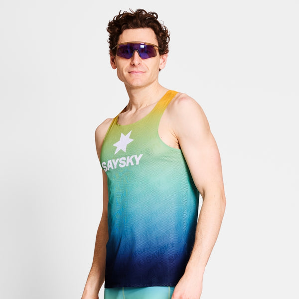 SAYSKY Drip Dye Flow Air Singlet SINGLETS 1032 - BLUE AOP