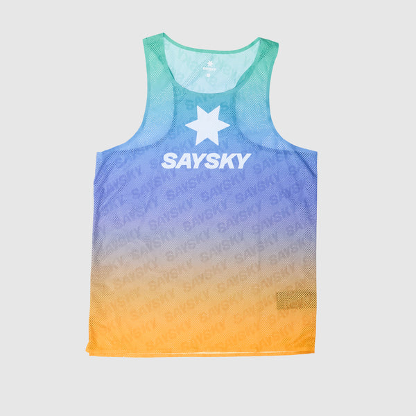 SAYSKY Drip Dye Flow Air Singlet SINGLETS 1033 - PURPLE AOP