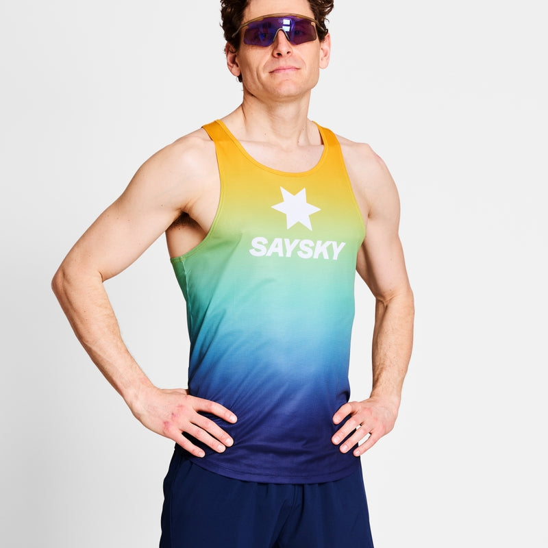 SAYSKY Drip Dye Flow Singlet SINGLETS 1032 - BLUE AOP