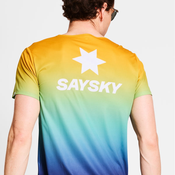 SAYSKY Drip Dye Flow T-Shirt T-SHIRTS 1032 - BLUE AOP