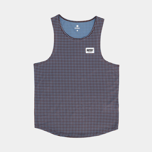 SAYSKY Houndstooth Combat Singlet SINGLETS 1047 - BLUE AOP