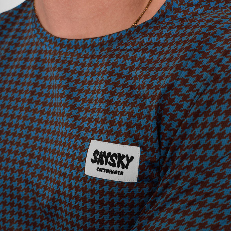 SAYSKY Houndstooth Combat T-Shirt T-SHIRTS 1047 - BLUE AOP
