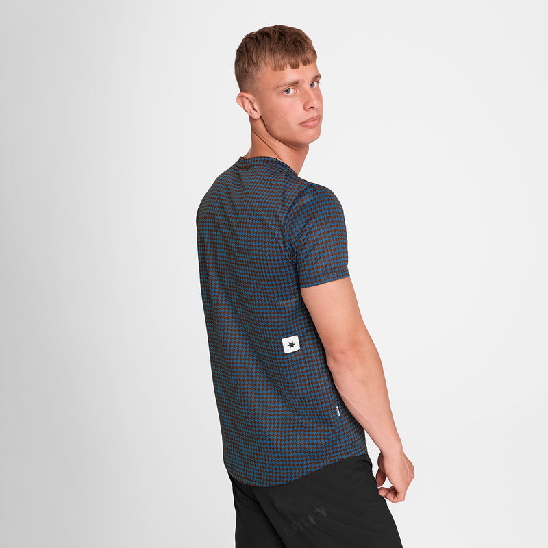 SAYSKY Houndstooth Combat T-Shirt T-SHIRTS 1047 - BLUE AOP