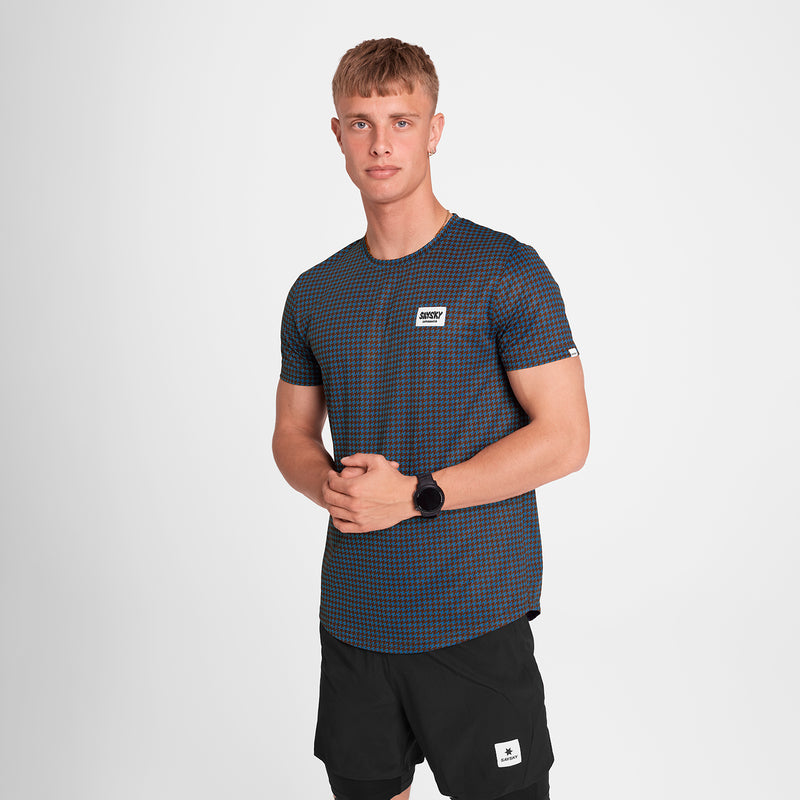 SAYSKY Houndstooth Combat T-Shirt T-SHIRTS 1047 - BLUE AOP