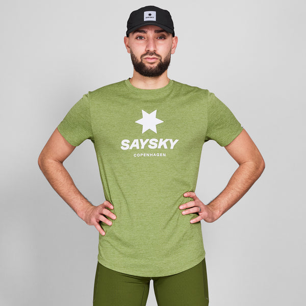 SAYSKY Logo Combat Pro T-shirt T-SHIRTS 3009 - GREEN MELANGE