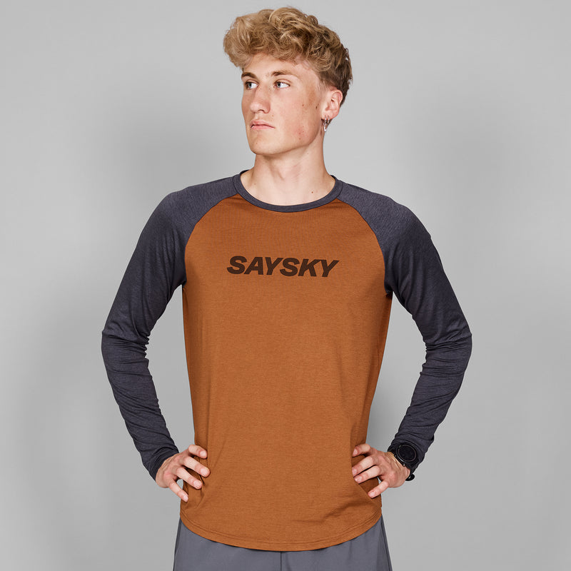 SAYSKY Logo Pace Long Sleeve LONG SLEEVES 4005 - ORANGE MELANGE