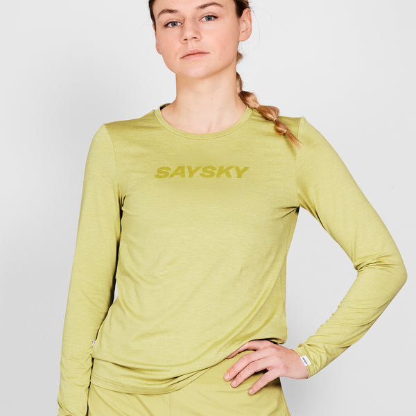 SAYSKY Logo Pace Long Sleeve LONG SLEEVES 3008 - GREEN MELANGE