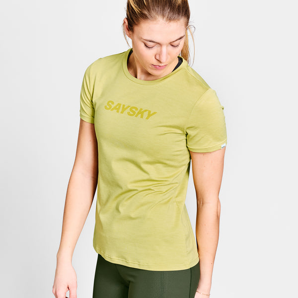 SAYSKY Logo Pace T-Shirt T-SHIRTS 3008 - GREEN MELANGE