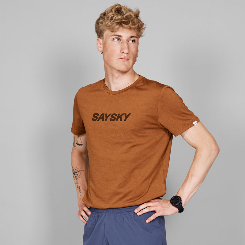 SAYSKY Logo Pace T-shirt T-SHIRTS 4005 - ORANGE MELANGE