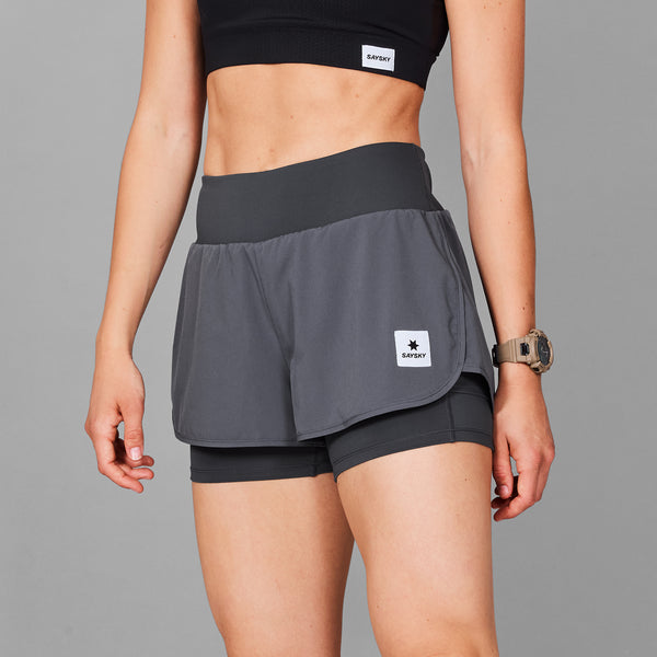 SAYSKY Pace 2 in 1 Shorts 3'' SHORTS 704 - GREY