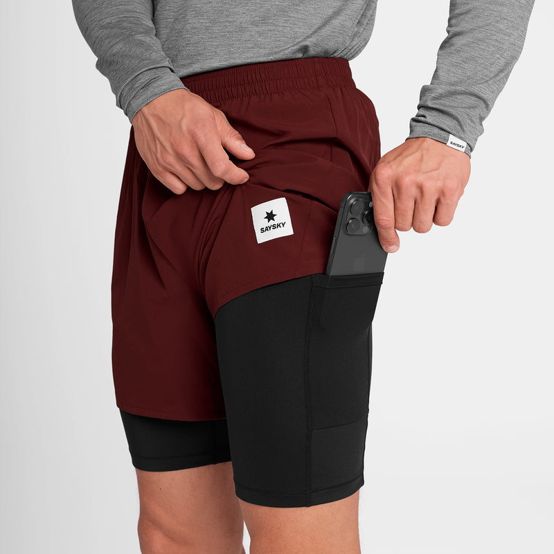 SAYSKY Pace 2 in 1 Shorts 5'' SHORTS 509 - RED