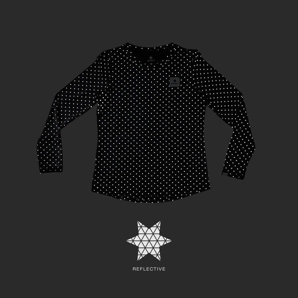 SAYSKY Reflective Polka Pace Long Sleeve LONG SLEEVES 1018 - BLACK AOP