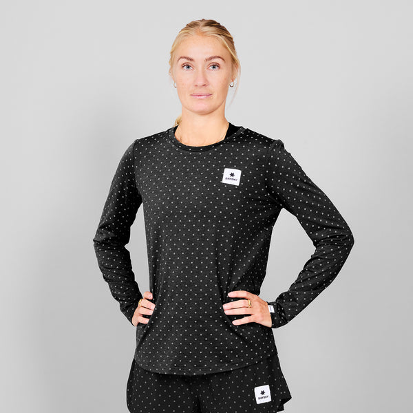 SAYSKY Reflective Polka Pace Long Sleeve LONG SLEEVES 1018 - BLACK AOP