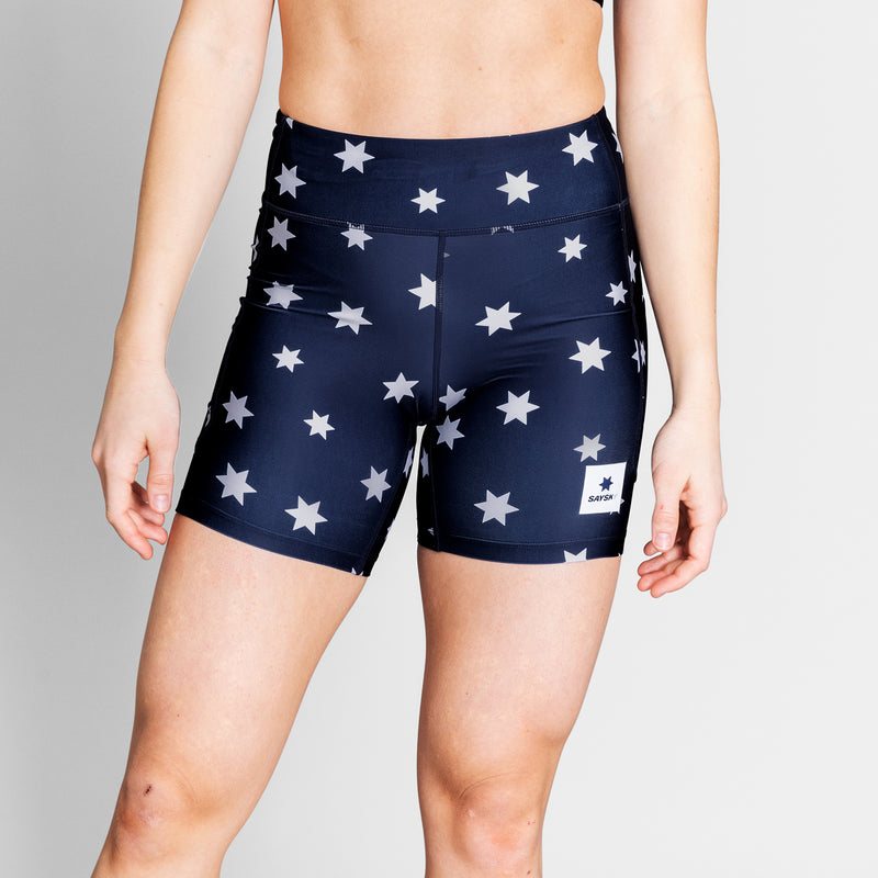 SAYSKY Star Combat+ Short Tights 7'' TIGHTS 1028 - BLUE/WHITE AOP
