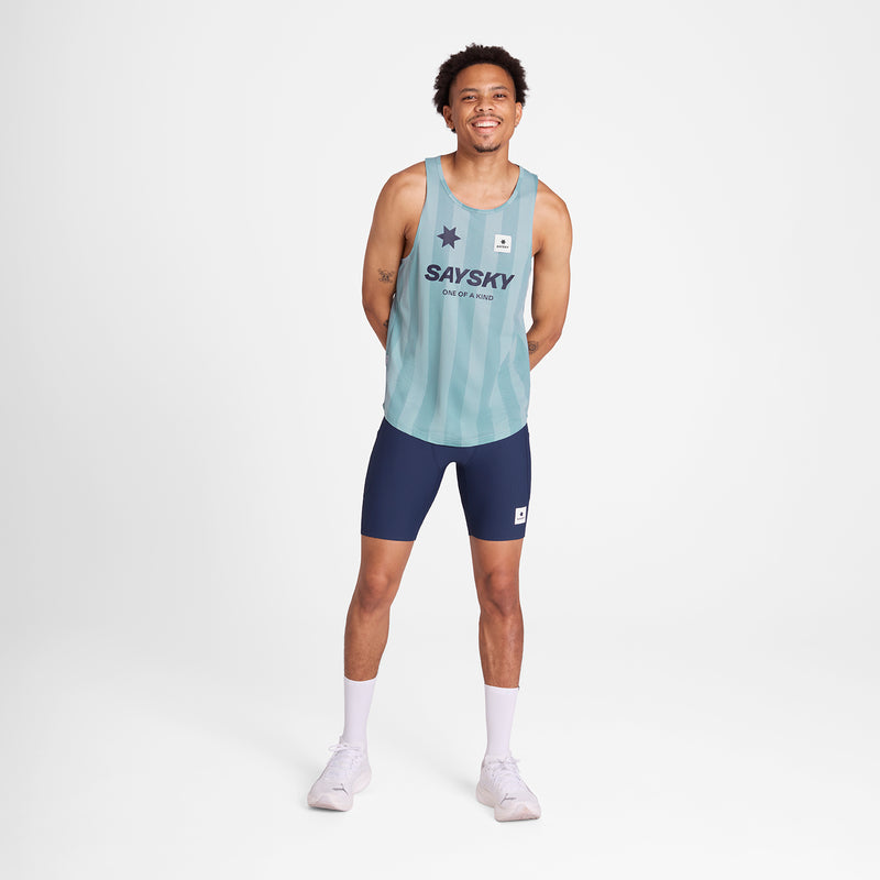 SAYSKY Stripe Combat Singlet SINGLETS 007 - BLUE AOP