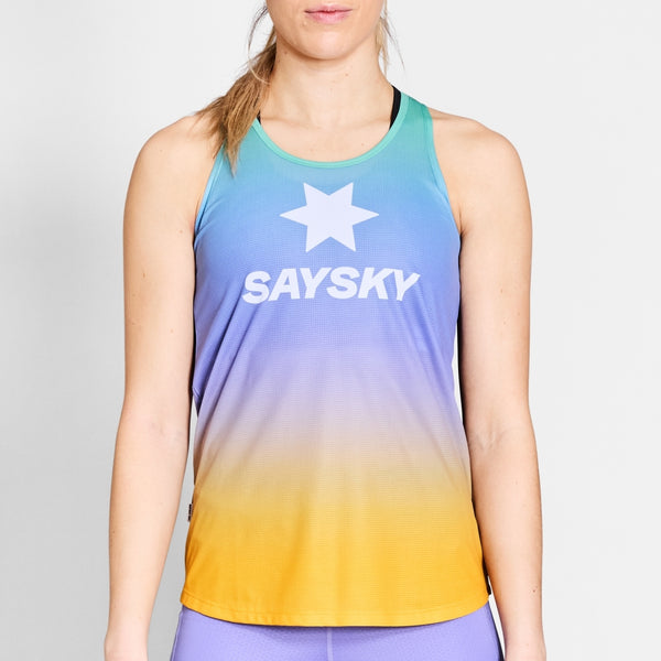 SAYSKY W Drip Dye Flow Singlet SINGLETS 1033 - PURPLE AOP