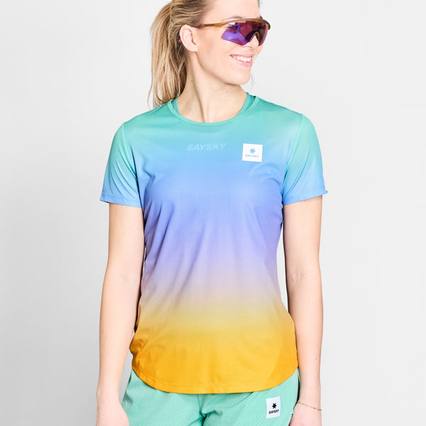 SAYSKY W Drip Dye Flow T-Shirt T-SHIRTS 1033 - PURPLE AOP