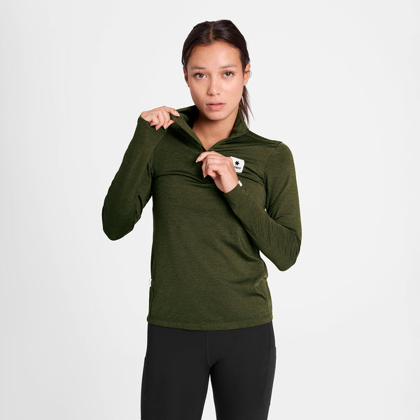 SAYSKY Pace Half Zip Long Sleeve LONG SLEEVES 3001 - GREEN